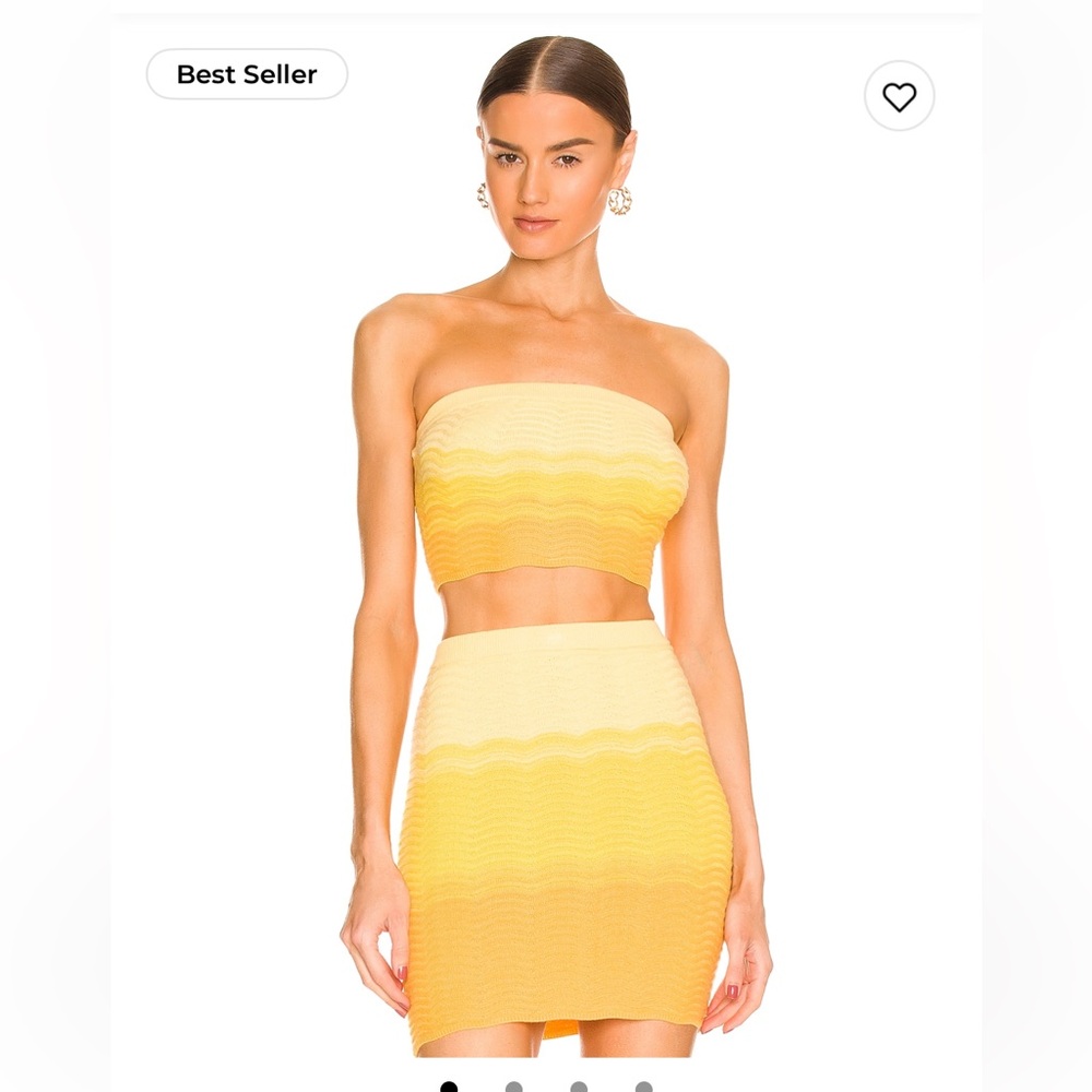 Yellow Ombre Knit Mini Skirt